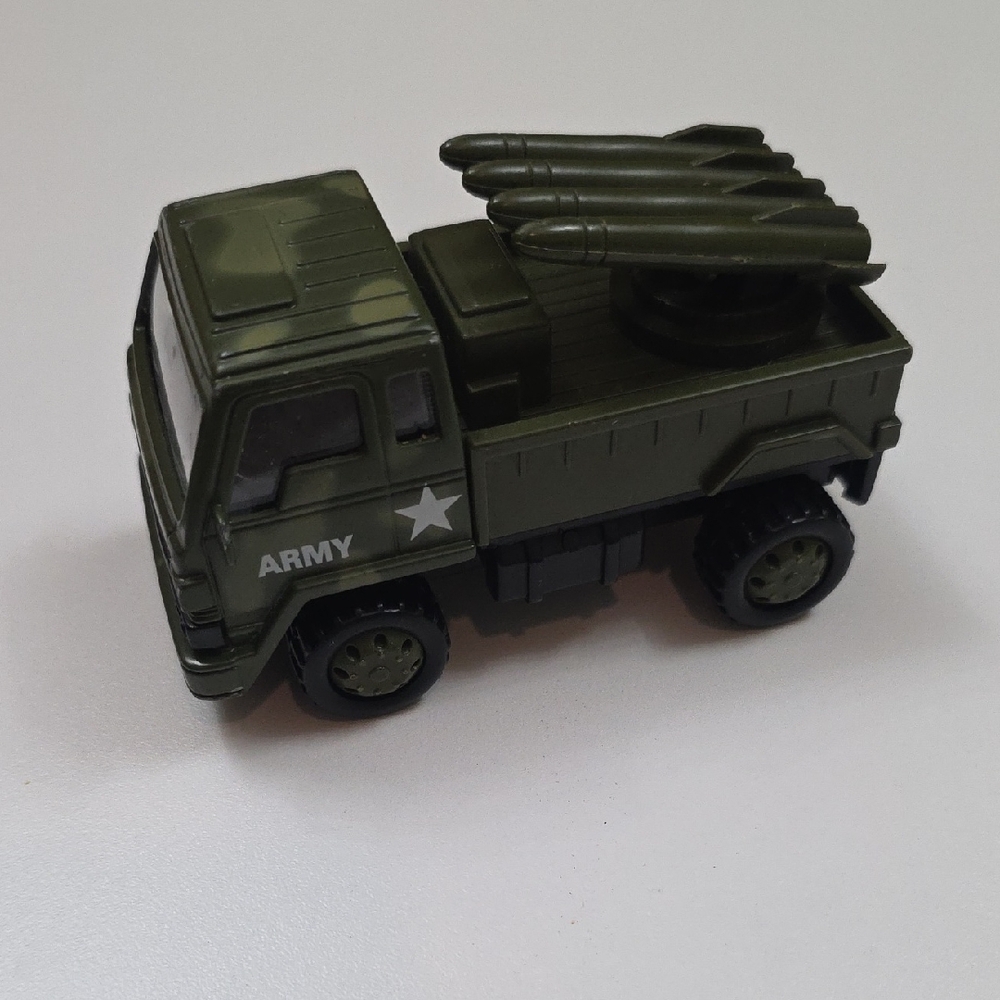 Soma Mighty Wheels die-cast/plastic US Army surface-to-air missile toy truck